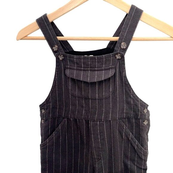Vintage GAP Toddler XXL (24 M) Cotton Pinstripe Retro Newsboy Overalls & Hat - Picture 2 of 6